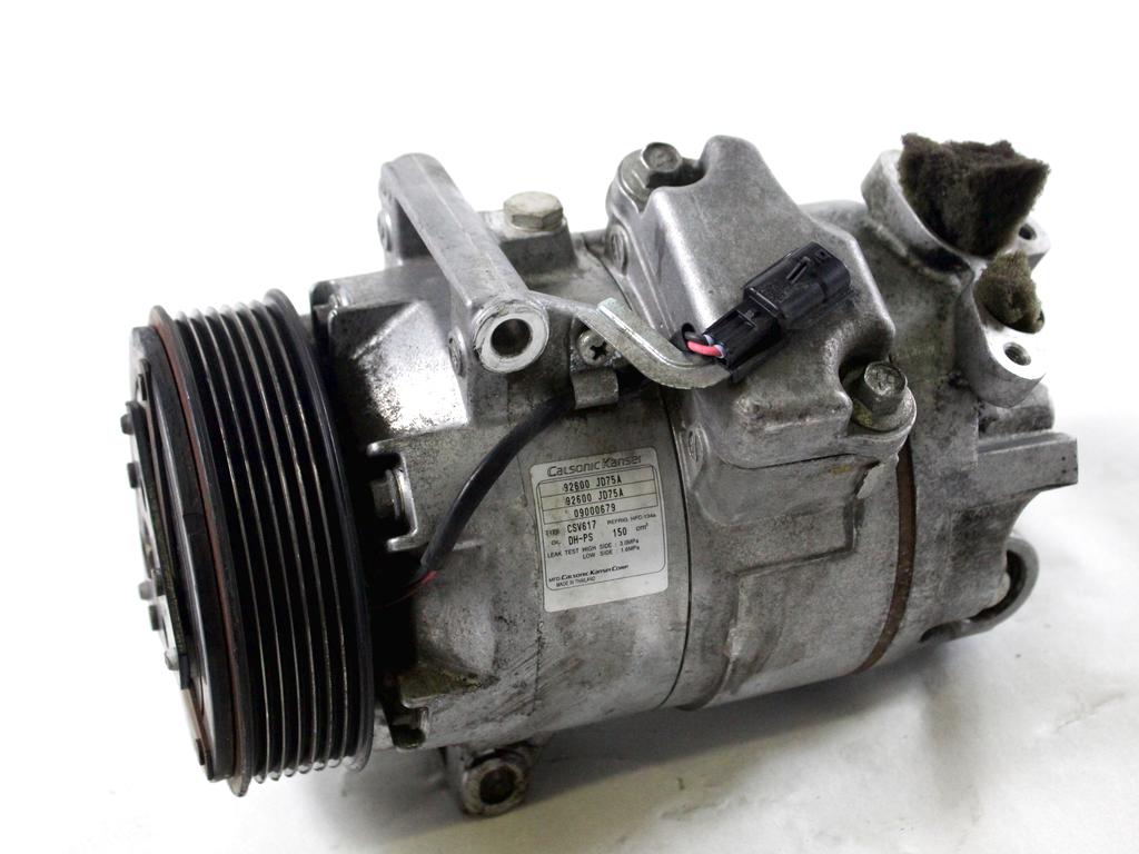 92600JD75A COMPRESSORE CLIMATIZZATORE CLIMA A/C NISSAN QASHQAI +2 2.0 D 4X4 110KW AUT 5P (2010) RICAMBIO USATO 