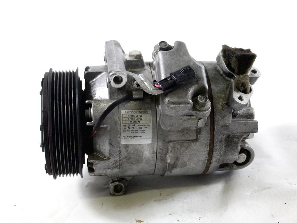 92600JD75A COMPRESSORE CLIMATIZZATORE CLIMA A/C NISSAN QASHQAI +2 2.0 D 4X4 110KW AUT 5P (2010) RICAMBIO USATO 