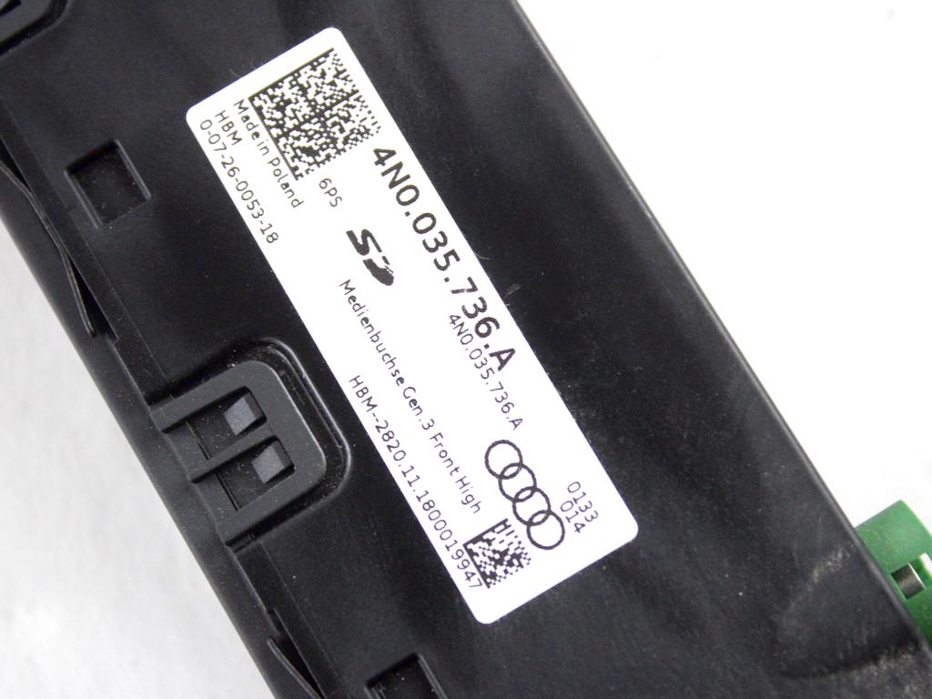 4N0035736A PORTE INGRESSO USB-A, LETTORE SIM, SD AUDI A7 C8 3.0 I 210KW 4X4 5P AUT (2019) RICAMBIO USATO