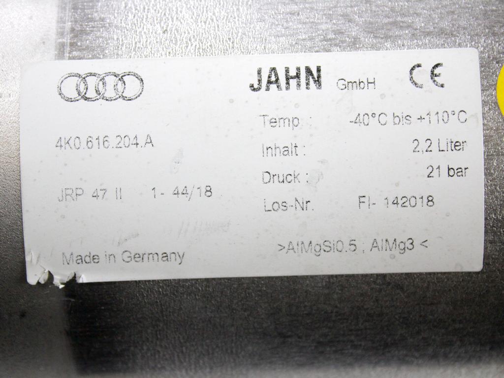 4K0616204A SERBATOIO ACCUMULATORE DI PRESSIONE SOSPENSIONI PNEUMATICHE LATO DESTRO AUDI A7 C8 3.0 I 210KW 4X4 5P AUT (2019) RICAMBIO USATO