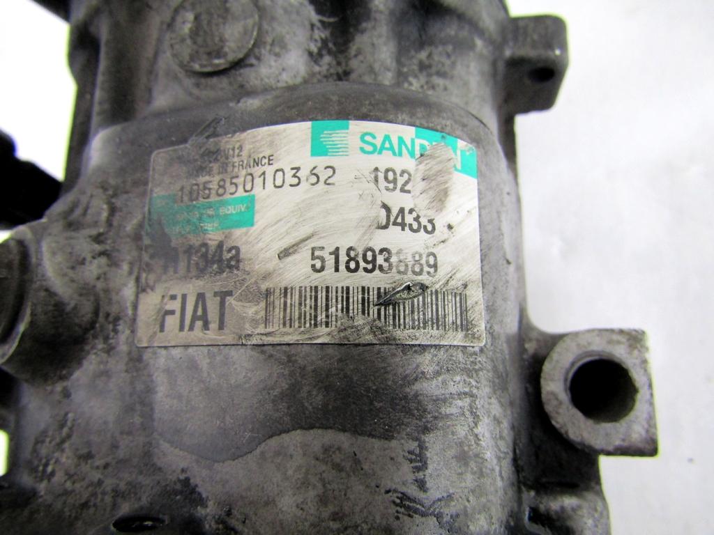 51893889 COMPRESSORE CLIMATIZZATORE CLIMA A/C FIAT PUNTO 1.3 D 55KW 5M 5P (2014) RICAMBIO USATO