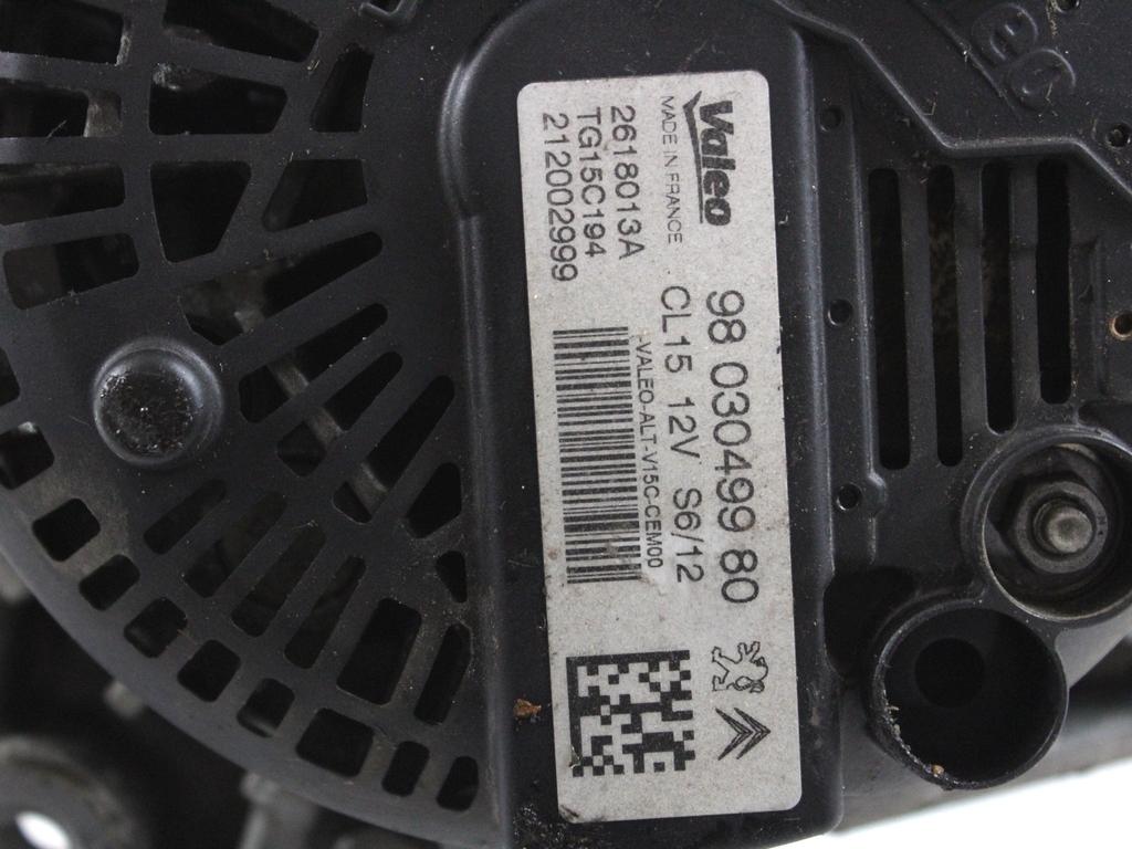 9803049980 ALTERNATORE CITROEN C4 AIRCROSS 1.6 D 4X4 84KW 6M 5P (2012) RICAMBIO USATO