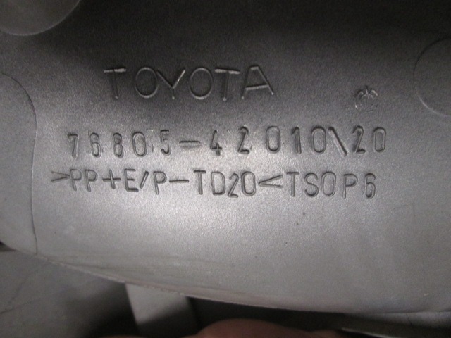 MOUNTING DELI, ZADNJI POKROV OEM N. 76805421020 ORIGINAL REZERVNI DEL TOYOTA RAV 4 A3 MK3 (2006 - 03/2009) DIESEL LETNIK 2006