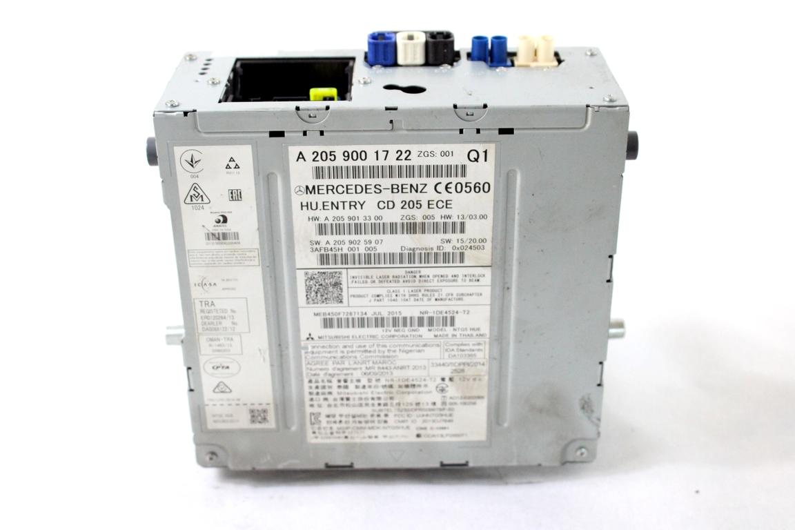 A2059001722 AUTORADIO SISTEMA DI NAVIGAZIONE SATELLITARE MERCEDES CLASSE C 220 C205 2.2 D 125KW AUT 2P (2016) RICAMBIO USATO (NON FORNIAMO CODICE AUTORADIO, MA SOLO NUMERO DI TELAIO VEICOLO)