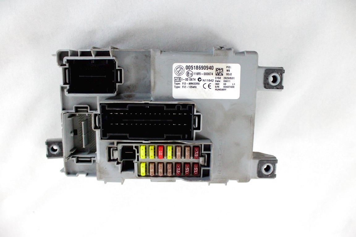 51868979 KIT ACCENSIONE AVVIAMENTO FIAT PUNTO EVO 1.4 M 57KW 5M 5P (2011) RICAMBIO USATO CON CENTRALINA MOTORE, BLOCCHETTI ACCENSIONE APERTURA CON CHIAVE 51869094