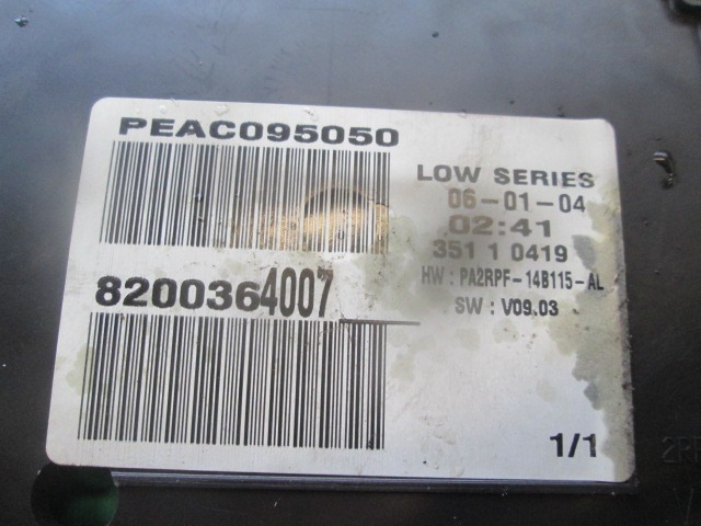 KILOMETER STEVEC OEM N. 8200399695 ORIGINAL REZERVNI DEL RENAULT MEGANE MK2 BM0/1 CM0/1 EM0/1 KM0/1 LM0/1 BER/GRANDTOUR  (10/2002 - 02/2006) DIESEL LETNIK 2003