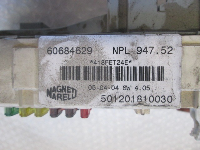 VAROVALKE/RELE' OEM N. 501202000000 ORIGINAL REZERVNI DEL ALFA ROMEO GT 937 (2003 - 2010) DIESEL LETNIK 2004