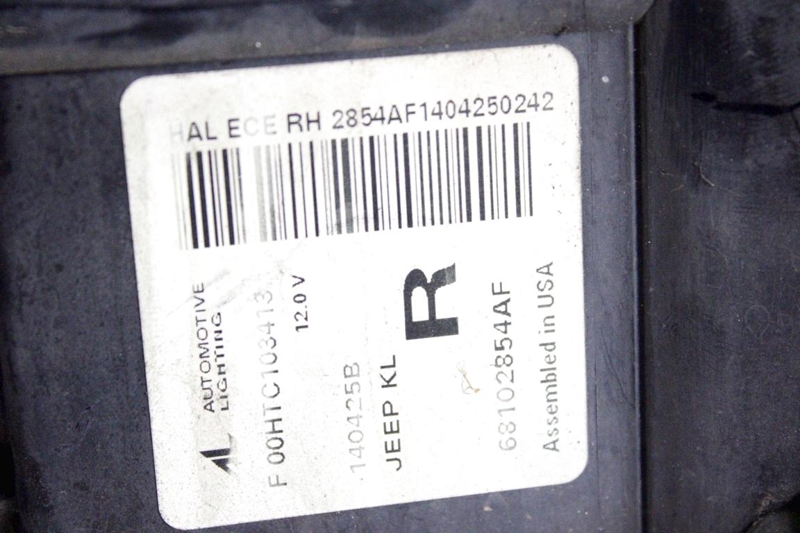 68102854AF FARO FANALE PROIETTORE ANTERIORE DESTRO JEEP CHEROKEE 2.0 D 103KW 6M 5P (2015) RICAMBIO USATO ATTACCHI ROTTI