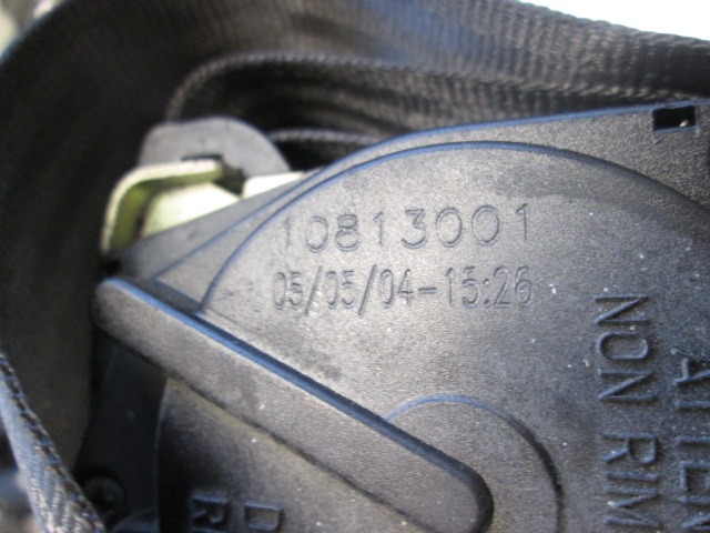 VARNOSTNI PAS OEM N. 10813001 ORIGINAL REZERVNI DEL ALFA ROMEO GT 937 (2003 - 2010) DIESEL LETNIK 2004