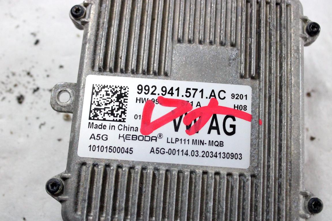 992941571AC CENTRALINA FARI XENON SKODA KAMIQ 1.6 D 85KW AUT 5P (2020) RICAMBIO USATO