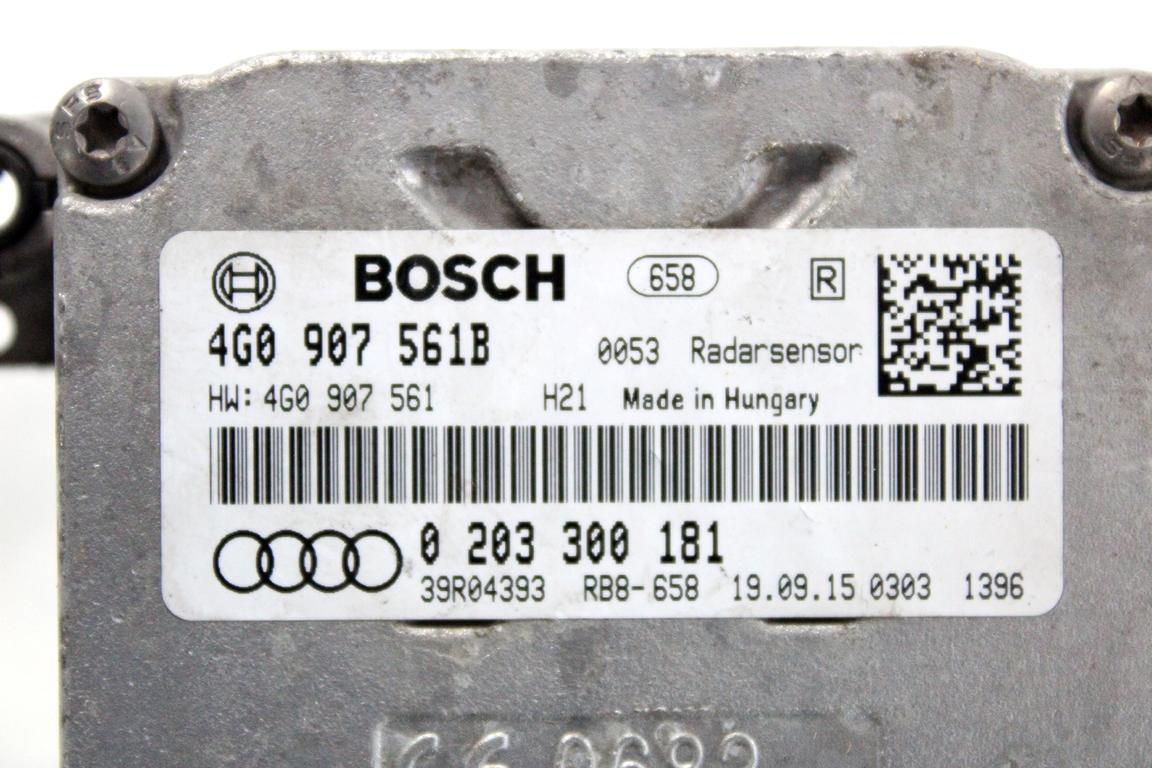 4G0907561B RADAR ACC SENSORE DISTANZA CRUISE CONTROL ANTERIORE DESTRO AUDI A6 C7 2.0 D 140KW AUT 4P (2015) RICAMBIO USATO RIVESTIMENTO DEL CONNETTORE DANNEGGIATO 0203300181