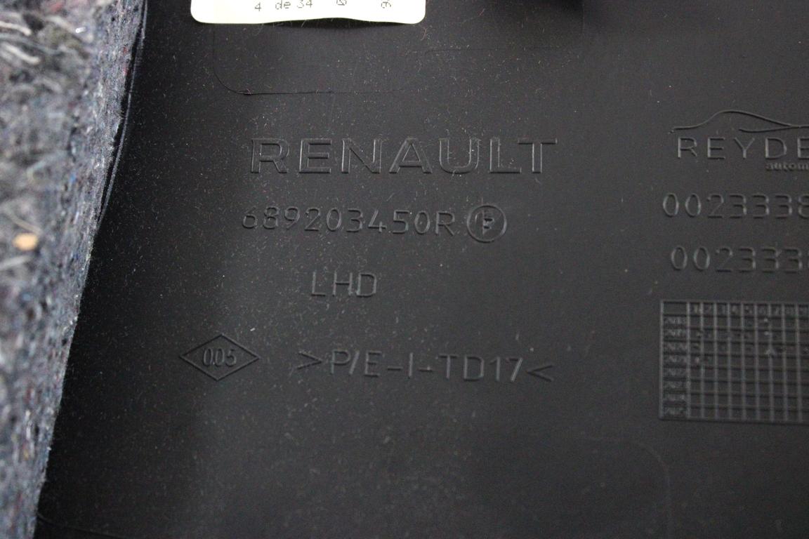 689203450R RIVESTIMENTO TUNNEL CENTRALE PARTE INFERIORE LATO DESTRO RENAULT CAPTUR 1.0 G 74KW 6M 5P (2021) RICAMBIO USATO