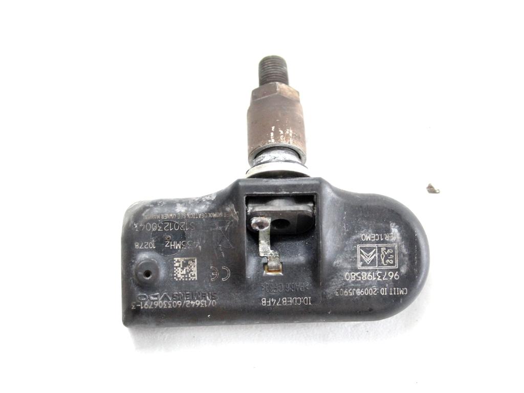 9673198580 SENSORE PRESSIONE DEL PNEUMATICO CITROEN C5 2.0 D 103KW 6M 4P (2011) RICAMBIO USATO 