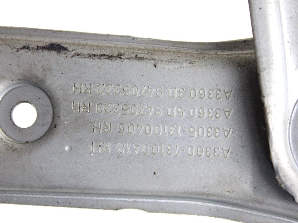 13100418 MOTORINO MECCANISMO ALZA-VETRO ALZA-CRISTALLO PORTA ANTERIORE DESTRA OPEL ASTRA H SW 1.7 D 81KW 6M 5P (2010) RICAMBIO USATO 13101481
