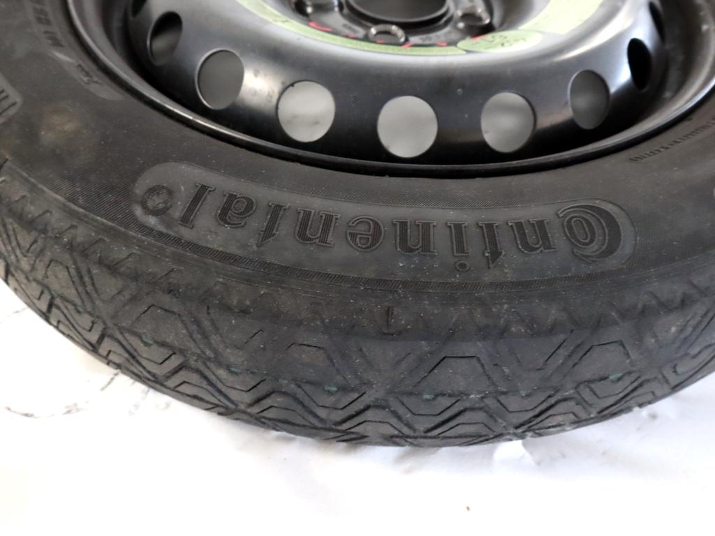 2044000302 RUOTINO DI SCORTA CONTINENTAL T125/90 R16 98M MERCEDES CLASSE C 200 SW W204 2.2 D 100KW AUT 5P (2012) RICAMBIO USATO CON CERCHIO IN FERRO DA 16 POLLICI 5 FORI 3.50BX16H2 ET 20 INTERASSE 5X112