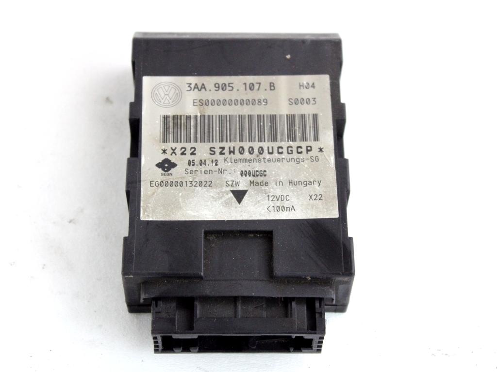 3AA905107B CENTRALINA MODULO STABILIZZATORE DI TENSIONE START E STOP VOLKSWAGEN PASSAT SW 1.4 M 110KW AUT 5P (2012) RICAMBIO USATO 
