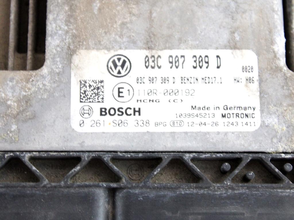 03C907309D KIT ACCENSIONE AVVIAMENTO VOLKSWAGEN PASSAT SW 1.4 M 110KW AUT 5P (2012) RICAMBIO USATO CON CENTRALINA MOTORE, QUADRO STRUMENTI, BLOCCHETTI ACCENSIONE APERTURA CON CHIAVE 3AA959799A 3C0905861J 3C0905843AE 3AA920880J