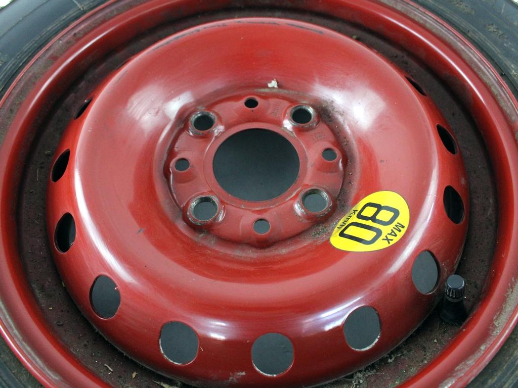 46531689 RUOTA DI SCORTA DEBICA 135/80 R13 82P OPEL ASTRA H 1.4 B 66KW 5M 5P (2008) RICAMBIO USATO CON CERCHIO IN FERRO DA 13 POLLICI 4 FORI 4.50BX13H ET 35 INTERASSE 4X98