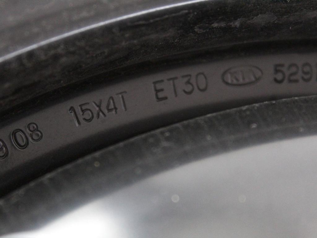 52910-2K900 RUOTA DI SCORTA HANKOOK T125/80 D15 95M KIA VENGA 1.4 D 66KW 6M 5P (2011) RICAMBIO USATO CON CERCHIO IN FERRO DA 15 POLLICI 5 FORI 15X4T ET30 INTERASSE 5X114.3