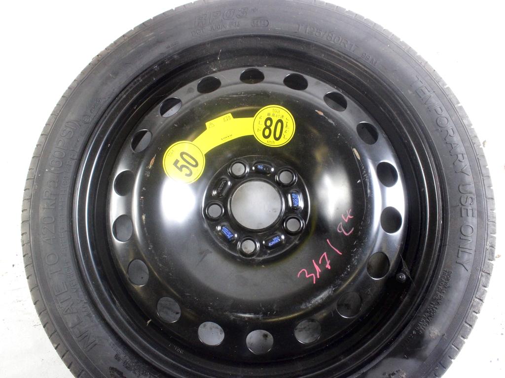 31302356 RUOTINO DI SCORTA CHAO YANG T125/80 R17 99M VOLVO XC60 2.0 D RHD 140KW AUT 5P (2017) RICAMBIO USATO CON CERCHIO IN FERRO DA 17 POLLICI 5 FORI 4,00BX17 ET25 INTERASSE 5X108