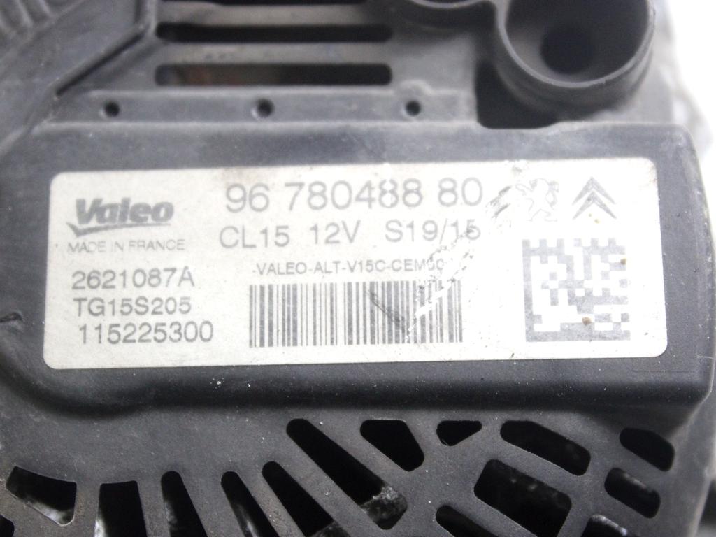 9678048880 ALTERNATORE CITROEN C3 1.4 D 50KW 5M 5P (2015) RICAMBIO USATO