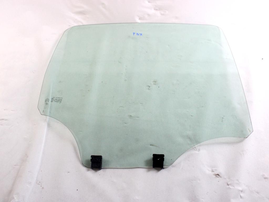 9204S6 VETRO SCENDENTE PORTA POSTERIORE DESTRA CITROEN C3 1.4 D 50KW 5M 5P (2015) RICAMBIO USATO
