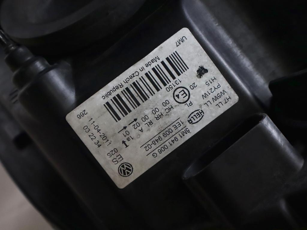 5M1941006G FARO FANALE ANTERIORE DESTRO VOLKSWAGEN GOLF PLUS 1.6 D 77KW 5M 5P (2010) RICAMBIO USATO SUPPORTO LEGGERMENTE DANNEGGIATO