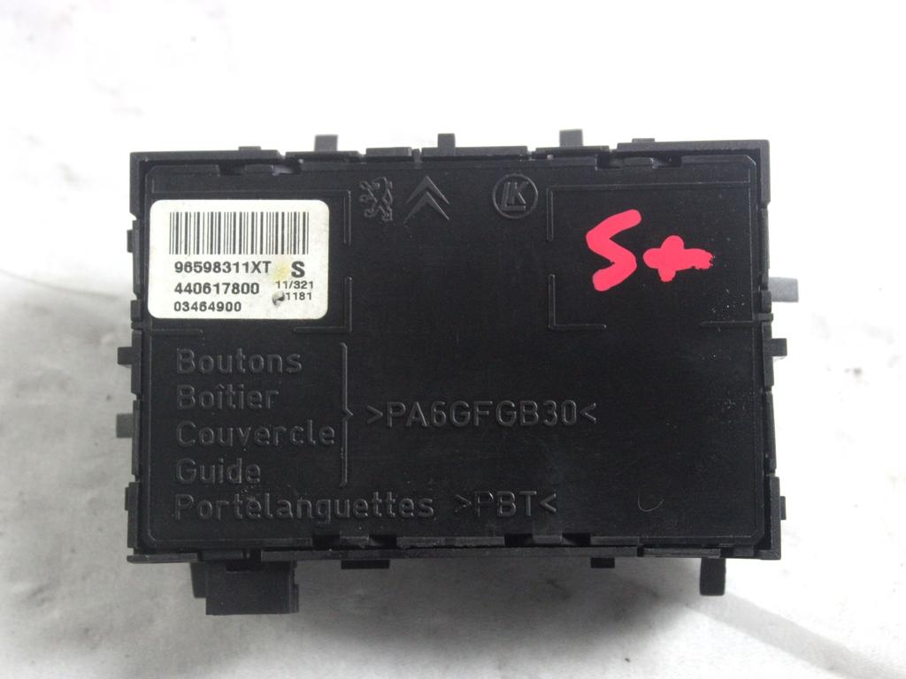 96598311XT GRUPPO DI COMANDO REGOLAZIONE SEDILE ANTERIORE SINISTRO CITROEN C5 SW 2.0 D 120KW AUT 5P (2012) RICAMBIO USATO