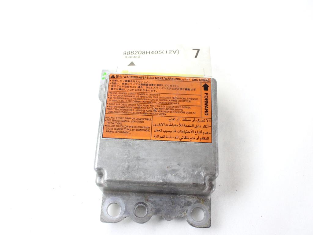 988208H405 KIT AIRBAG NISSAN X-TRAIL T30 2.2 D 4X4 100KW 6M 5P (2003) RICAMBIO USATO CON PRETENSIONATORI CINTURE DI SICUREZZA, CENTRALINA AIRBAG, AIRBAG VOLANTE GUIDATORE, AIRBAG PASSEGGERO