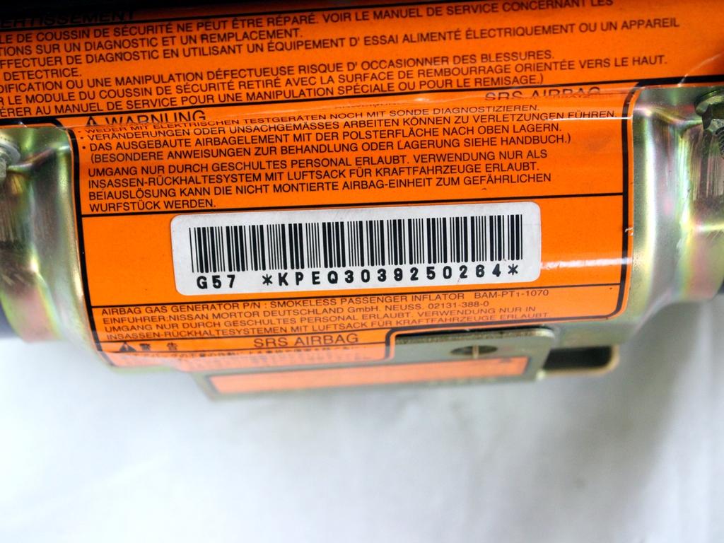 988208H405 KIT AIRBAG NISSAN X-TRAIL T30 2.2 D 4X4 100KW 6M 5P (2003) RICAMBIO USATO CON PRETENSIONATORI CINTURE DI SICUREZZA, CENTRALINA AIRBAG, AIRBAG VOLANTE GUIDATORE, AIRBAG PASSEGGERO