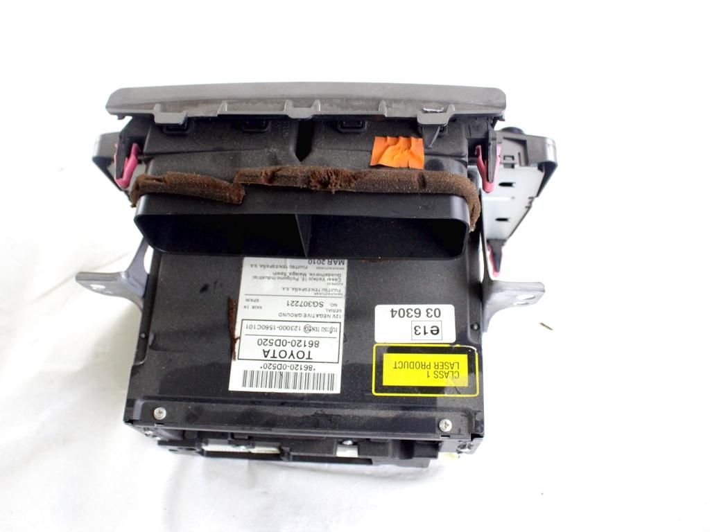 86120-0D520 AUTORADIO TOYOTA YARIS 1.4 B 74KW 5M 5P (2010) RICAMBIO USATO (NON FORNIAMO CODICE AUTORADIO, MA SOLO NUMERO DI TELAIO VEICOLO)