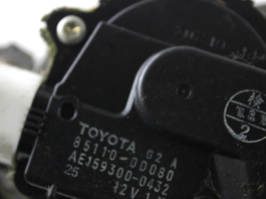 85110-0D080 MOTORINO ASTA TERGIPARABREZZA TOYOTA YARIS 1.4 B 74KW 5M 5P (2010) RICAMBIO USATO