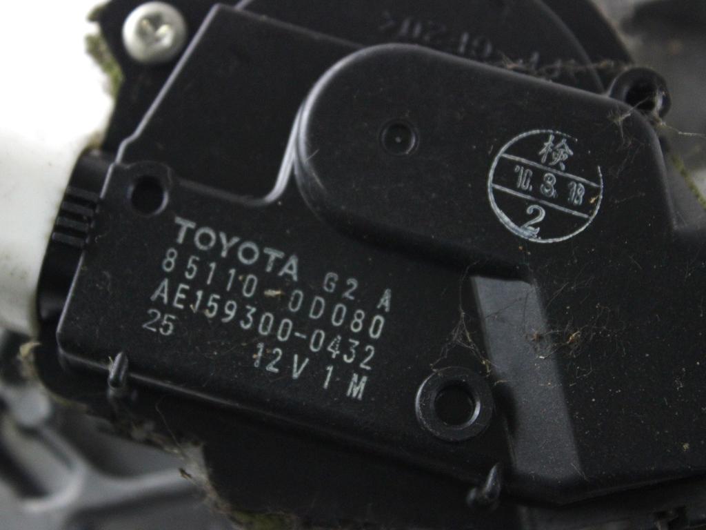 85110-0D080 MOTORINO ASTA TERGIPARABREZZA TOYOTA YARIS 1.4 B 74KW 5M 5P (2010) RICAMBIO USATO