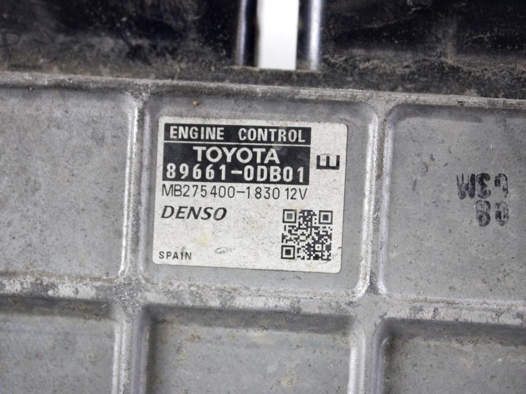 89661-0DB01 KIT ACCENSIONE AVVIAMENTO TOYOTA YARIS 1.4 B 74KW 5M 5P (2010) RICAMBIO USATO CON CENTRALINA MOTORE, BLOCCHETTI ACCENSIONE APERTURA CON CHIAVE 89650-0D180 02730-0D290