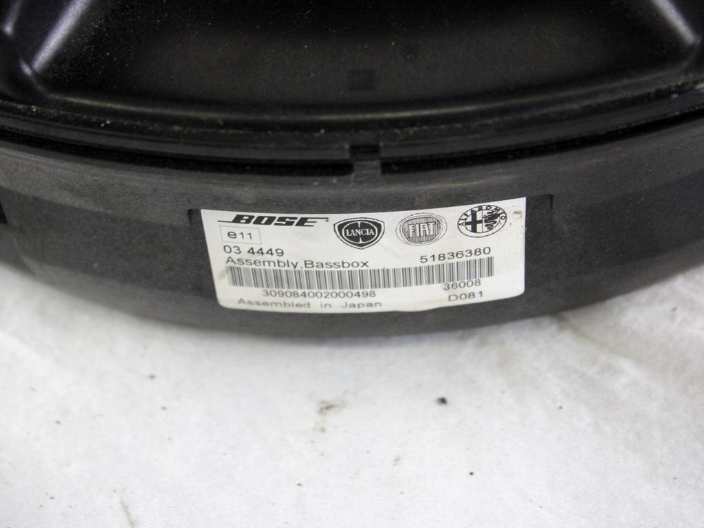 51836380 CASSA ALTOPARLANTE SUBWOOFER BOSE ALFA ROMEO MITO 1.4 B 114KW 6M 3P (2009) RICAMBIO USATO
