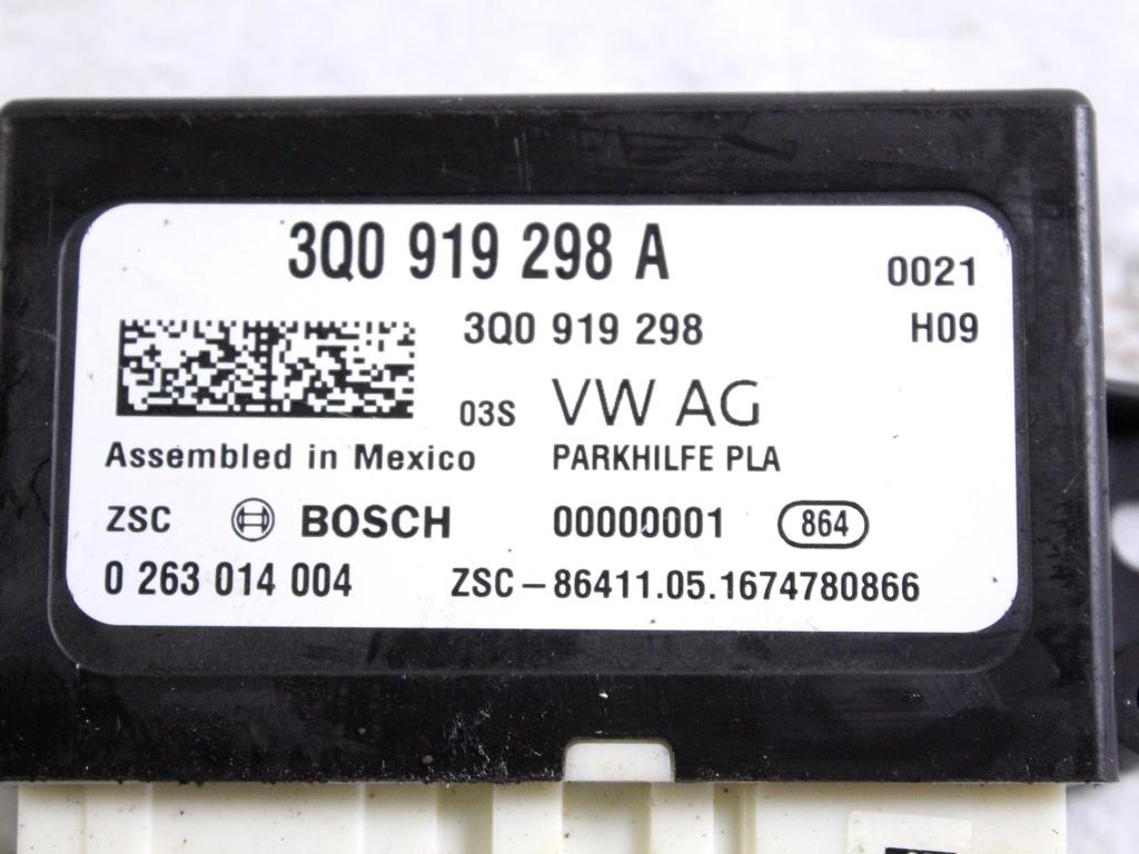 3Q0919298A CENTRALINA SENSORI DI PARCHEGGIO VOLKSWAGEN TIGUAN 2.0 D 4X4 110KW 6M 5P (2016) RICAMBIO USATO 0263014004