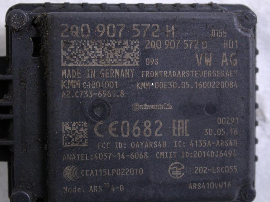 2Q0907572H RADAR CENTRALINA SENSORE DISTANZA VOLKSWAGEN TIGUAN 2.0 D 4X4 110KW 6M 5P (2016) RICAMBIO USATO