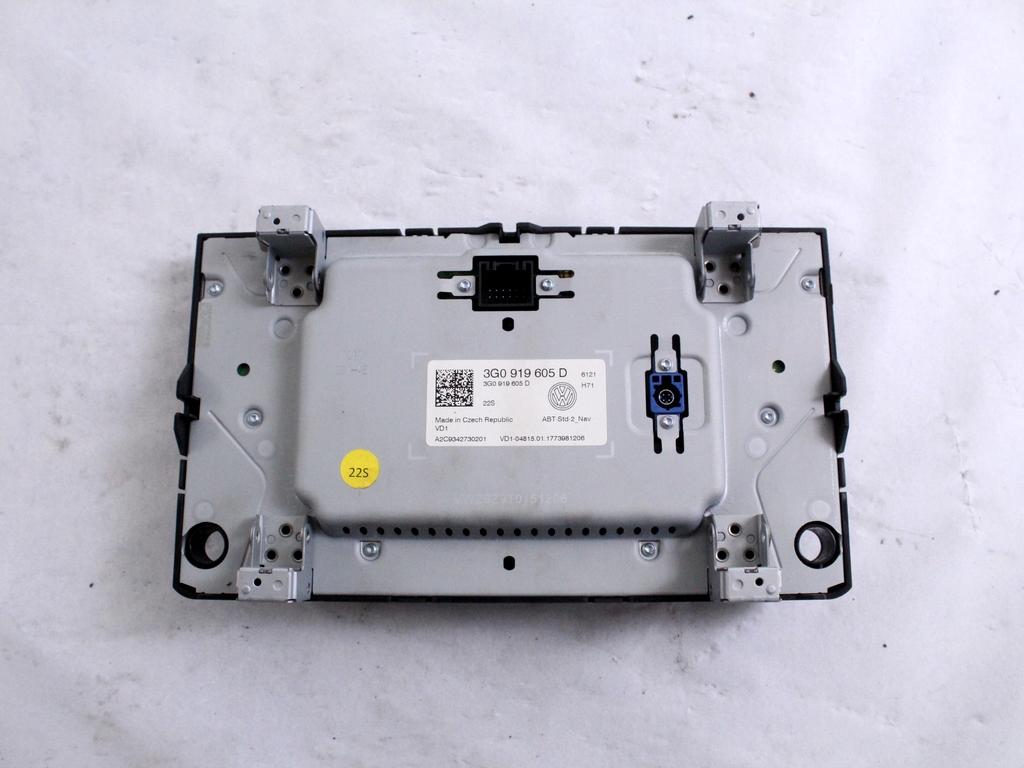 3G0919605D DISPLAY SISTEMA DI NAVIGAZIONE SATELLITARE VOLKSWAGEN GOLF 7 1.6 D 81KW 5M 5P (2017) RICAMBIO USATO
