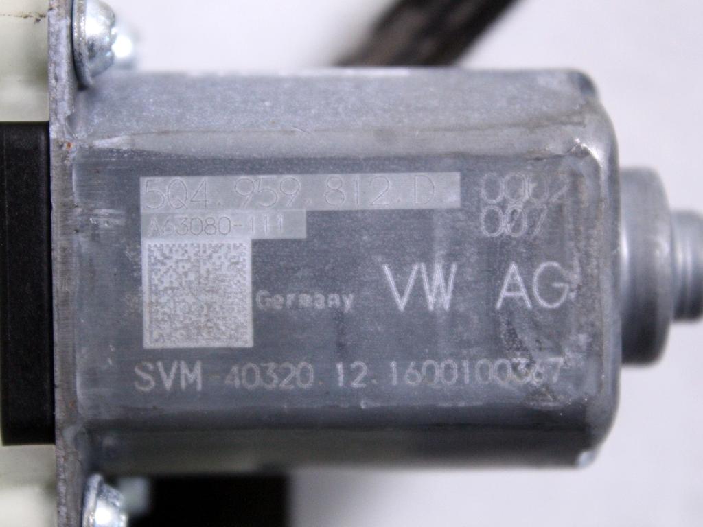 5G4839462C MOTORINO MECCANISMO ALZA-VETRO ALZA-CRISTALLO PORTA POSTERIORE DESTRA VOLKSWAGEN GOLF 7 1.6 D 81KW 5M 5P (2017) RICAMBIO USATO 5Q4959812D