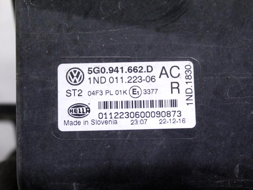 5G0941662D FARO FANALE PROIETTORE FENDINEBBIA ANTERIORE DESTRO VOLKSWAGEN GOLF 7 1.6 D 81KW 5M 5P (2017) RICAMBIO USATO