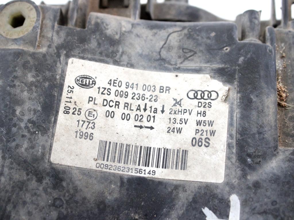 4E0941003BR FARO FANALE ANTERIORE SINISTRO AUDI A8 3.0 D 171 KW 4X4 (2005) RICAMBIO USATO