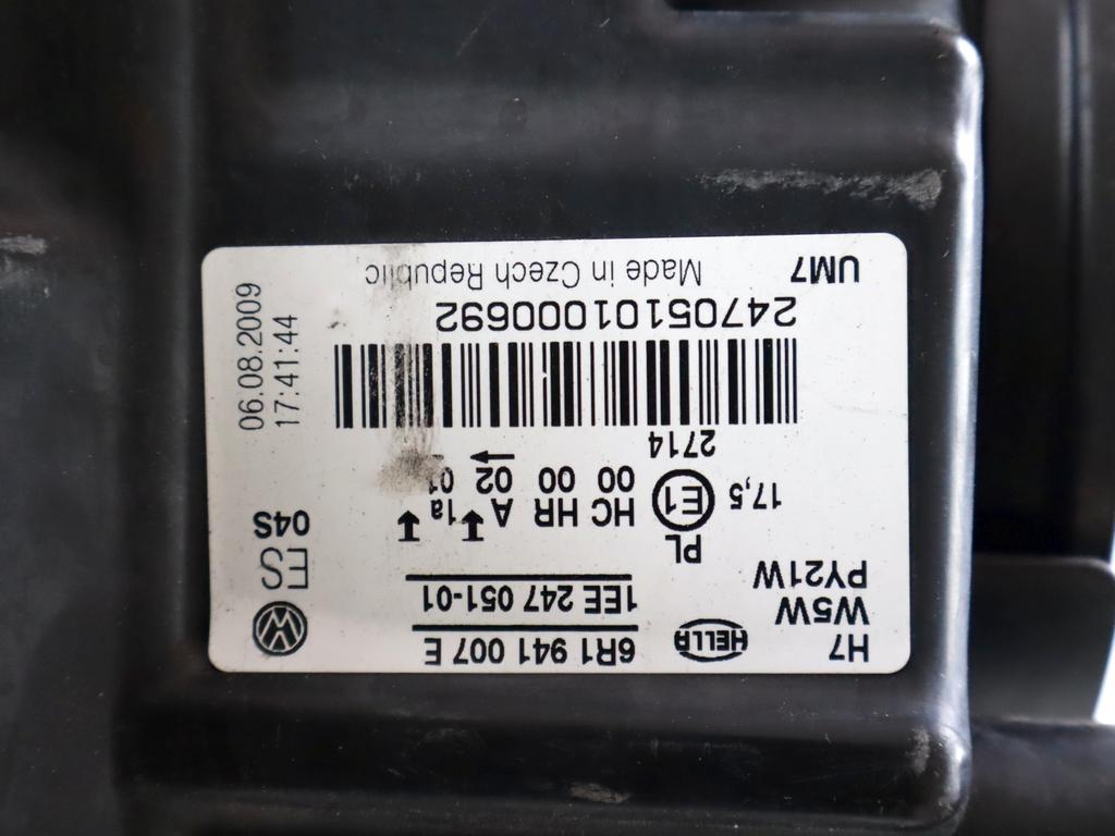 6R1941007E FARO FANALE ANTERIORE SINISTRO VOLKSWAGEN POLO 1.4 D 55KW 5M 5P (2017) RICAMBIO USATO