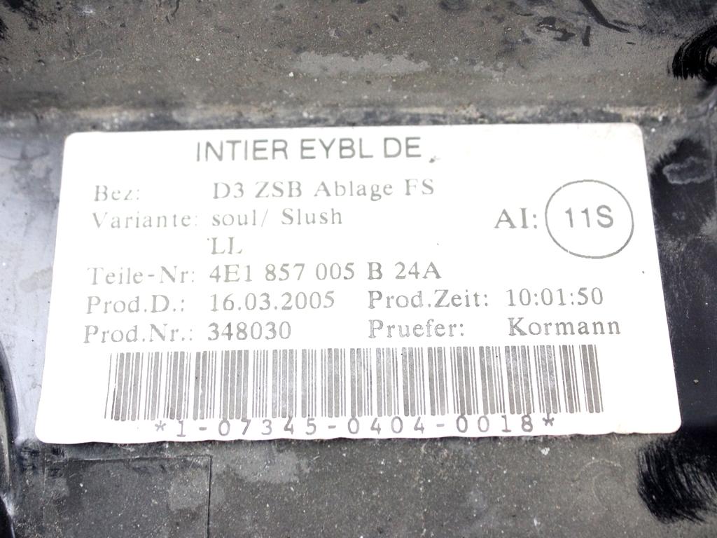 4E1857005B24A RIVESTIMENTO CRUSCOTO INFERIORE LATO SINISTRO AUDI A8 3.0 D 171 KW 4X4 (2005) RICAMBIO USATO