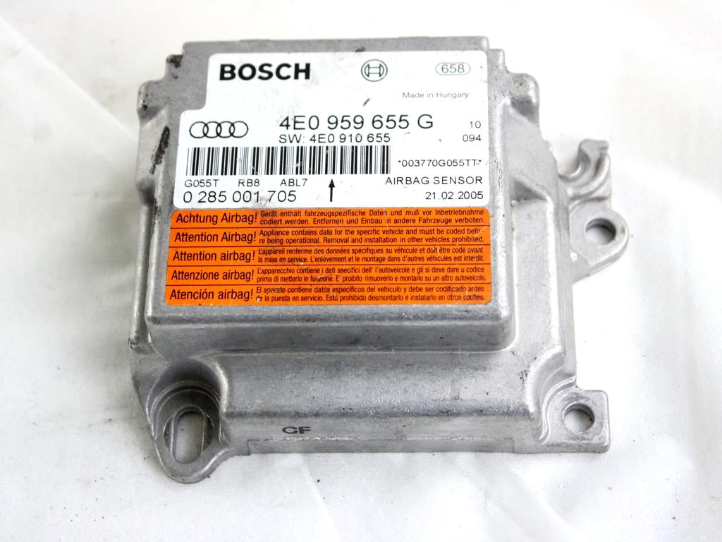 4E0959655G CENTRALINA AIRBAG AUDI A8 3.0 D 171 KW 4X4 (2005) RICAMBIO USATO
