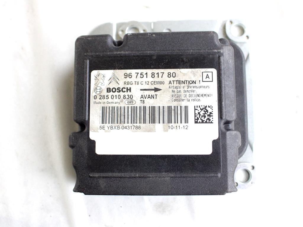 9675181780 KIT AIRBAG PEUGEOT 5008 1.6 D 84KW (2013) RICAMBIO USATO CON CENTRALINA AIRBAG, AIRBAG VOLANTE GUIDATORE, AIRBAG PASSEGGERO, CRUSCOTTO 96845302ZE 98019795XX 824776 