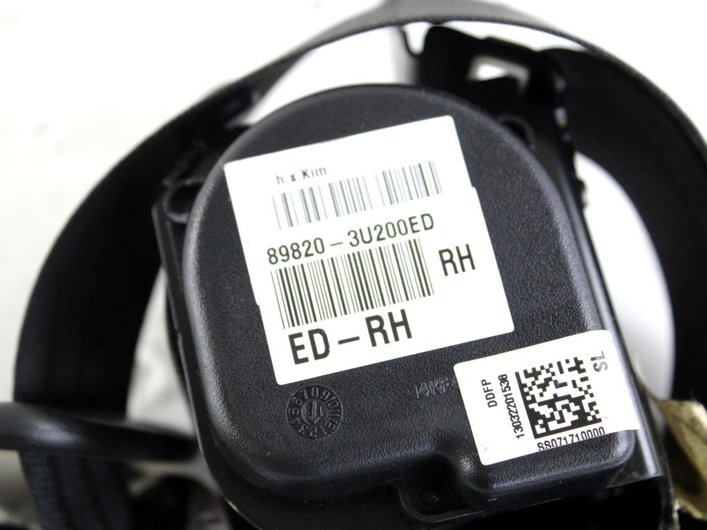 89820-3U200ED CINTURA DI SICUREZZA POSTERIORE DESTRA KIA SPORTAGE 1.7 D 85KW 6M 5P (2013) RICAMBIO USATO