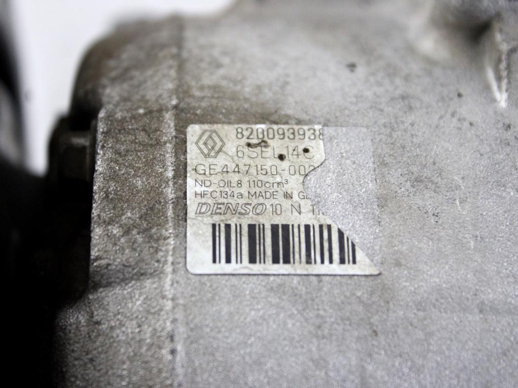8200939386 COMPRESSORE CLIMATIZZATORE CLIMA A/C RENAULT MEGANE SW 1.5 D 81KW 6M 5P (2012) RICAMBIO USATO 