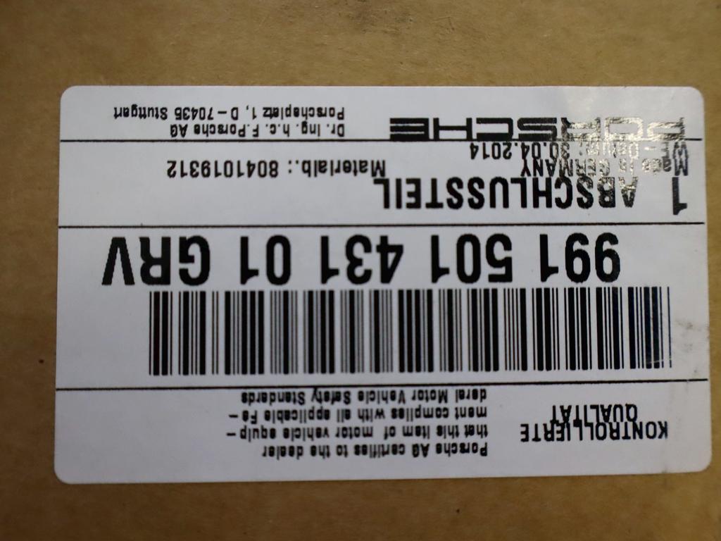 991501599 LAMIERATO INTERNO INFERIORE RIVESTIMENTO PARAURTI ANTERIORE PORSCHE 911 991 GT3 (2015) RICAMBIO USATO 99150143101GRV
