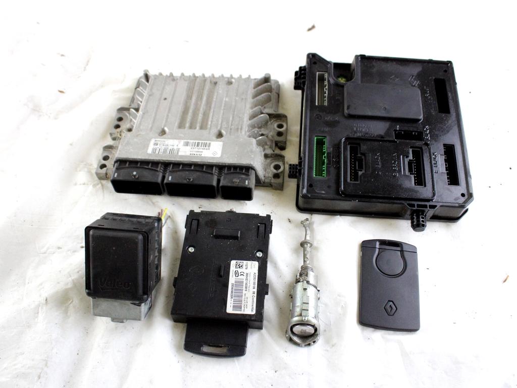 237101454R KIT ACCENSIONE AVVIAMENTO RENAULT MEGANE SW 1.5 D 81KW 6M 5P (2012) RICAMBIO USATO CON CENTRALINA MOTORE, BLOCCHETTI ACCENSIONE APERTURA CON DOPPIA CHIAVE A SCHEDA 285909828R 284B17288R 8200604932