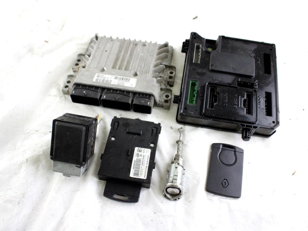 237101454R KIT ACCENSIONE AVVIAMENTO RENAULT MEGANE SW 1.5 D 81KW 6M 5P (2012) RICAMBIO USATO CON CENTRALINA MOTORE, BLOCCHETTI ACCENSIONE APERTURA CON DOPPIA CHIAVE A SCHEDA 285909828R 284B17288R 8200604932
